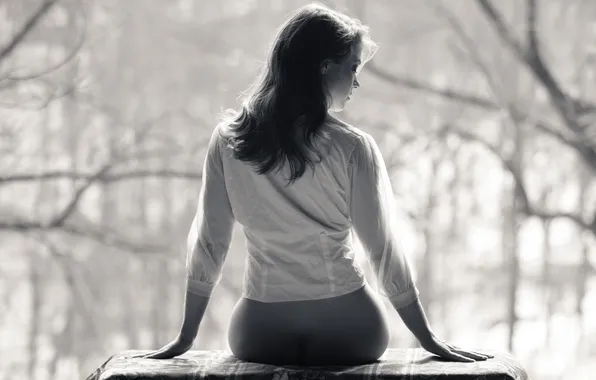 Girl, blouse, back