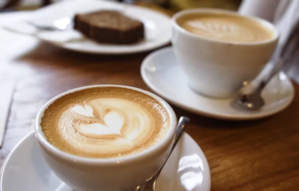 Foam, pattern, heart, coffee, Cup, cappuccino