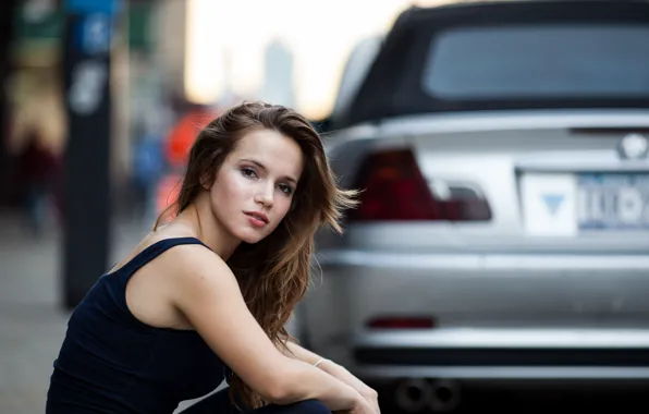 Picture machine, girl, the city, street