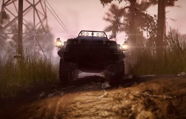 HDR, Lights, Truck, Game, Evening, Mud, UHD, Xbox One X