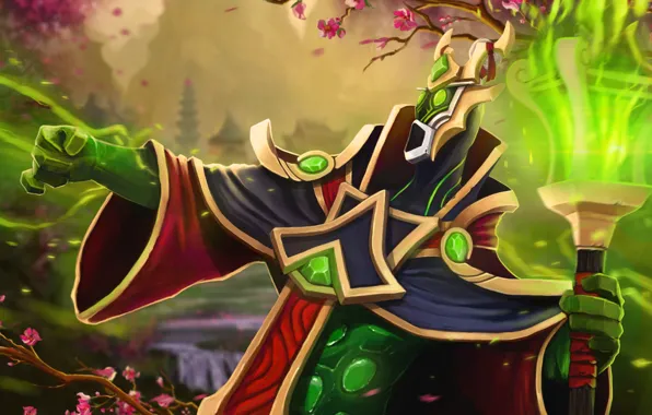 Picture magic, Sakura, art, Dota 2, Rubick, Grand Magus, kunimator