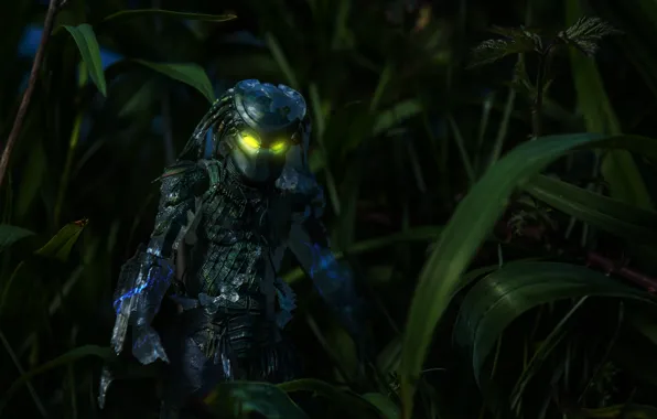 Grass, night, toy, predator, figurine, Predator, thing