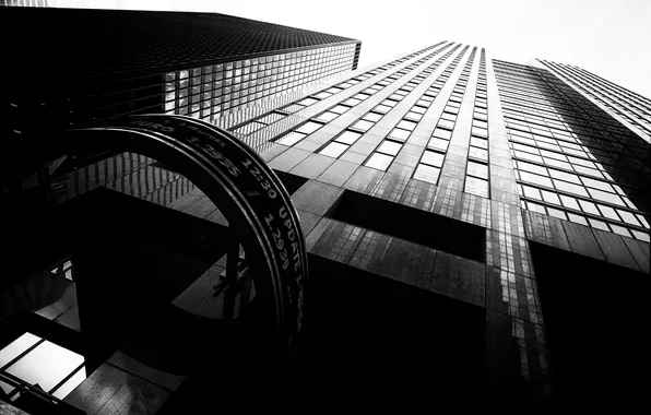 House, photo, the building, skyscraper, black and white, bottom view, tall