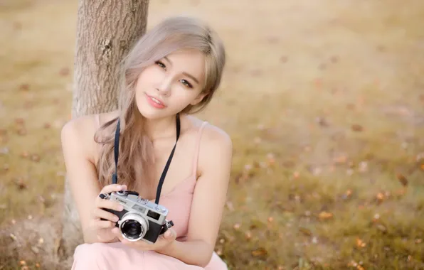 Girl, portrait, camera