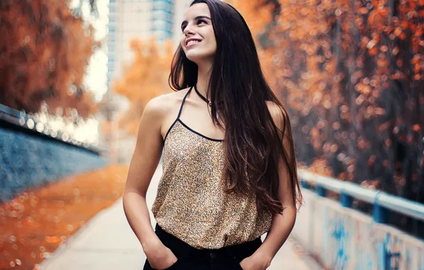 Picture girl, smile, look, portrait