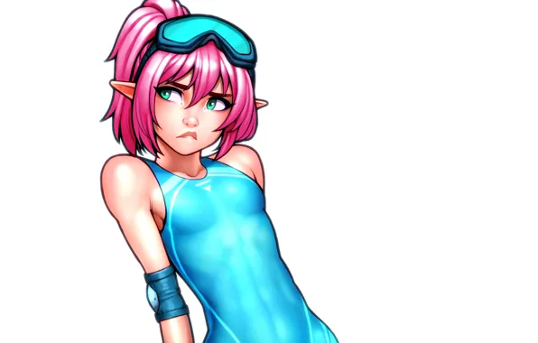 Picture look, girl, hair, body, art, glasses, costume, ears