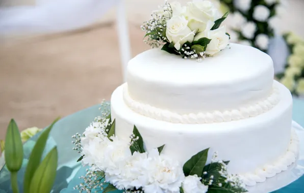 Picture holiday, cake, decoration rose, Svadba