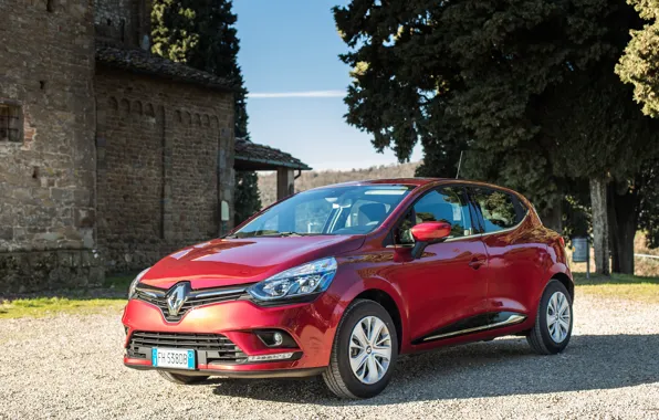 Auto, the sun, Renault, Clio, red, metallic, worldwide