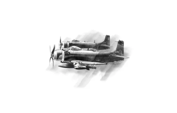 Pencil, attack, "Skyraider", Skyraider, A-1