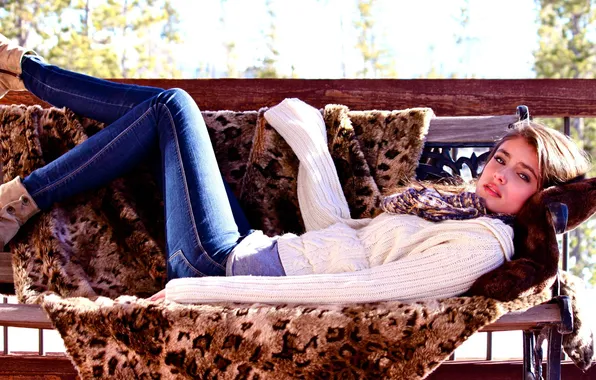 Wallpaper girl, beautiful, model, jeans, gorgeous, long-haired, sweatshirt, Taylor Hill