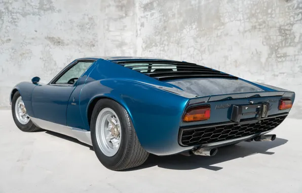 Lamborghini, supercar, 1970, Miura, rear view, Lamborghini Miura P400 S