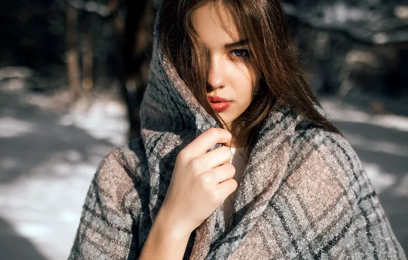 Girl, long hair, photo, photographer, blue eyes, winter, snow, model