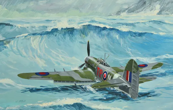 Picture Art, fighter-bomber, RAF, The second World war, Hawker, Typhoon Mk.Ib