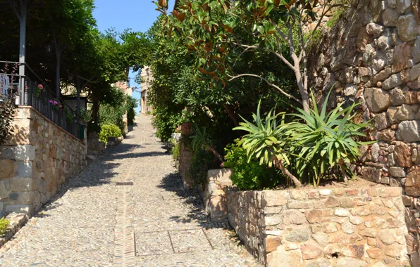 Road, the sky, Spain, Tossa de Mar