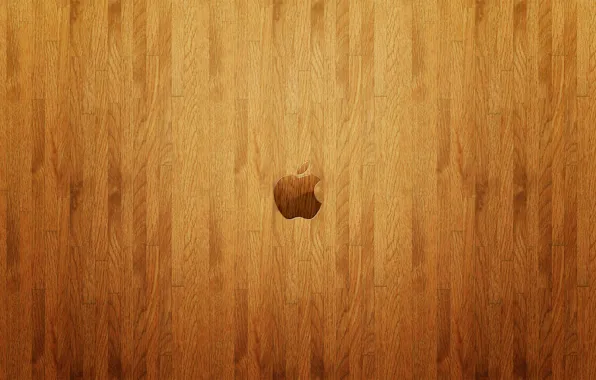 Picture Apple, wall, Logo, wood