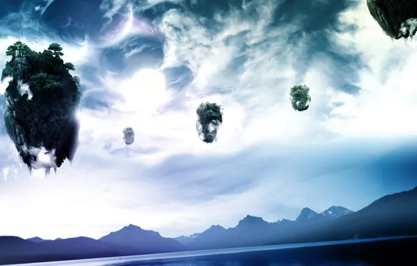 The sky, stones, planet