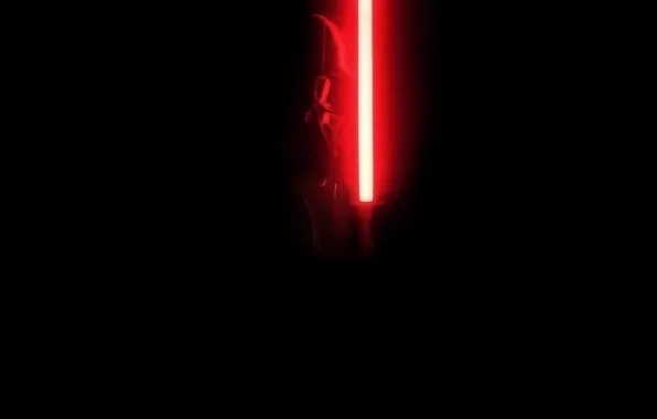Style, minimalism, sword, star wars, darth vader, black background, Darth Vader, light
