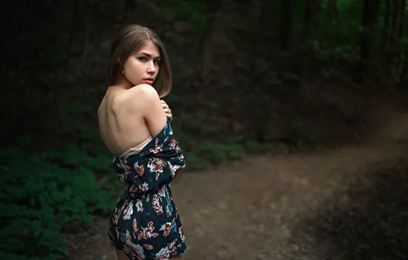 Dress, back, Russia, the beauty, Maria, bokeh, Masha, George Chernyadev