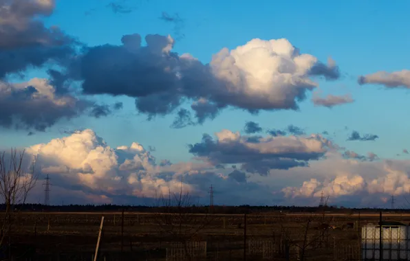 Nature, Clouds, the sky in the clouds, The sky is blue