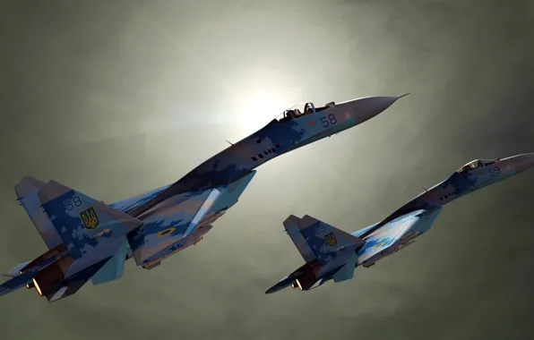 Fighters, Sukhoi, Ukraine, SU27