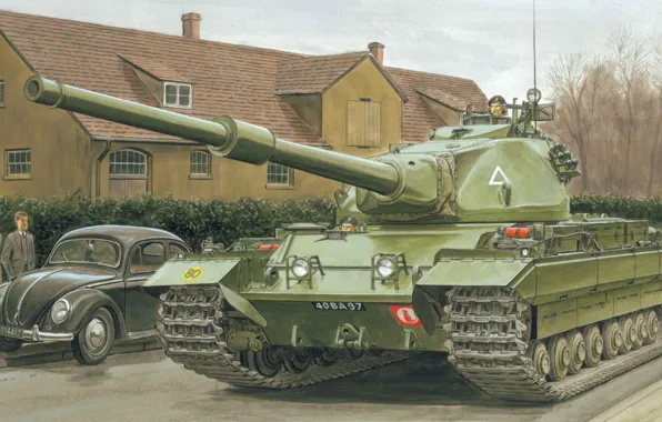Picture war, art, painting, tank, British Heavy Tank Conqueror