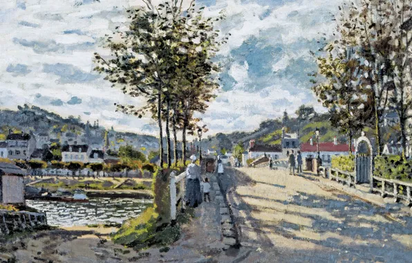 Landscape, picture, Claude Monet, The bridge at Bougival