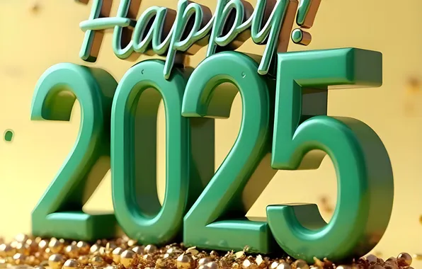 Figures, New year, date, 2025, New Year 2025