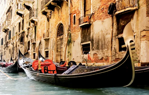 City, the city, Italy, Venice, channel, Italy, gondola, Venice