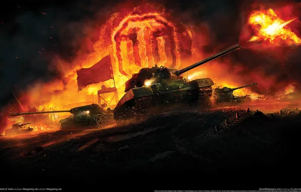Picture weapons, war, tanks, game wallpapers, World of Tanks, Wargaming.net, emblema