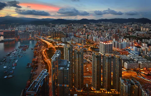 Lights, Hong Kong, the evening, Hong Kong