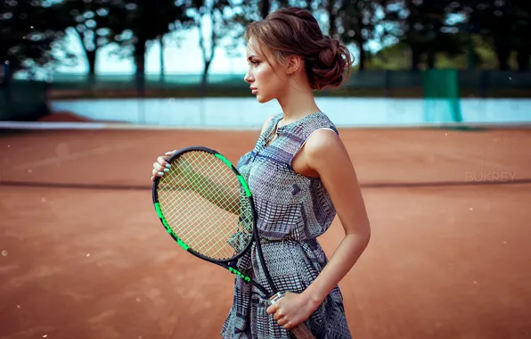 Girl, racket, tennis, court, Kirill Bukrey, Anna Golub