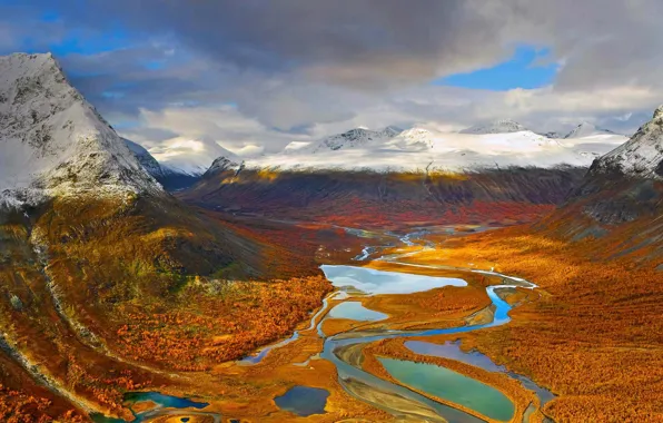Wallpaper nature, landscape, Sweden, Sweden, Sarek National Park, Rapadalen, The Sarek National Park, Rapa Valley