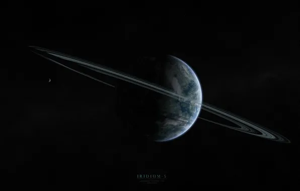 Stars, planet, satellite, ring, iridium-5