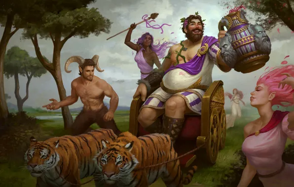 Picture God, art, Satyr, Bacchus, triad, Jon Neimeister