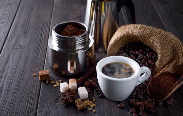 Coffee, grain, Cup, spices
