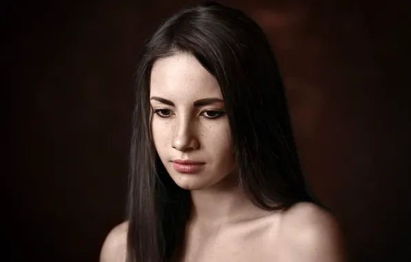 Close-up, background, model, portrait, makeup, Alina, brunette, hairstyle