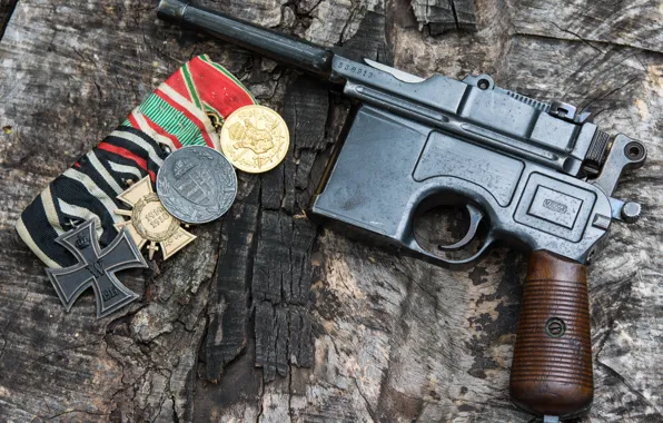 Picture gun, German, Mauser C96, Self-loading, Iron cross, Military awards, The German Empire