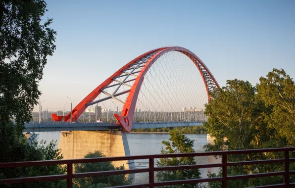 Picture river, bridges, Novosibirsk