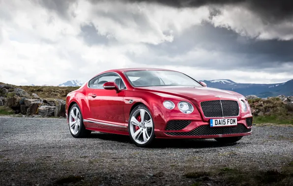 Red, Bentley, Continental, Speed, Bentley, continental, 2015
