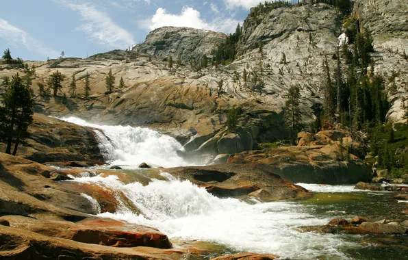 Stones, rocks, for, stream, CA, USA, river, Yosemite