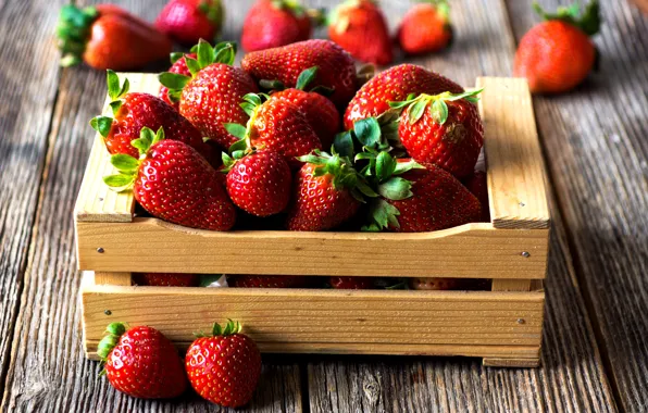 Picture berries, strawberry, wood