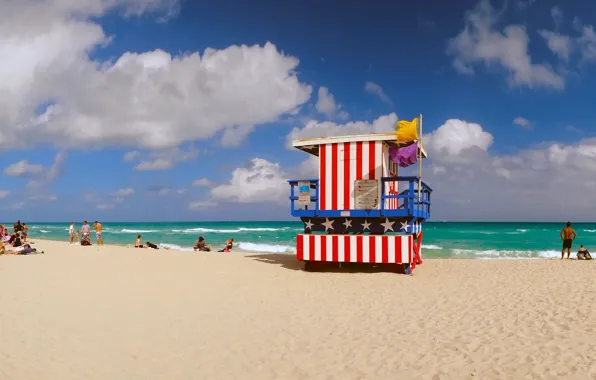 Sea, beach, Miami, station, FL, rescuers, South Beach, Lummus Park