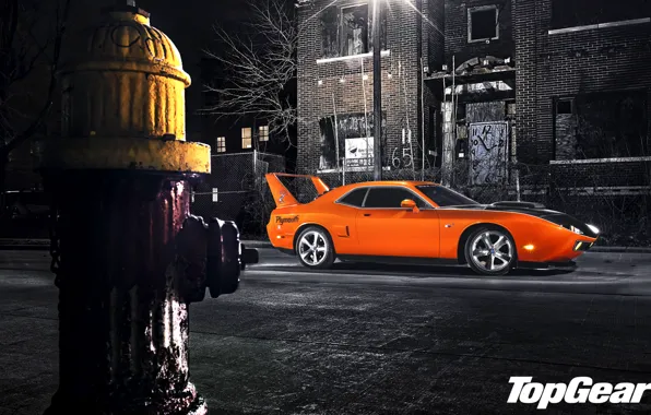 Picture night, orange, street, tuning, lantern, Top Gear, Dodge, Challenger
