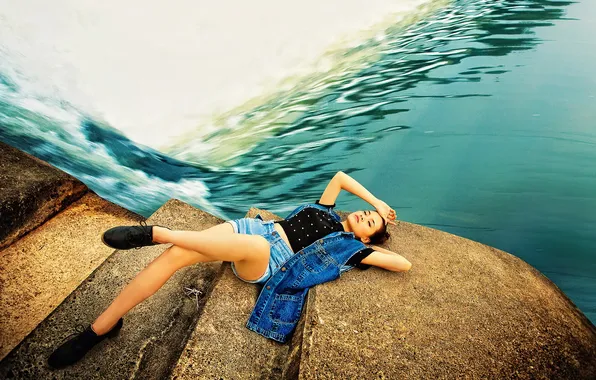 Girl, pose, background