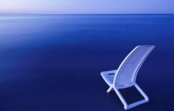 Picture sea, chair, Holidays in Spain