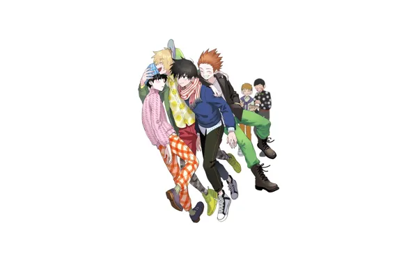 Minimalism, guys, students, Mob Psycho 100, Mob psycho 100