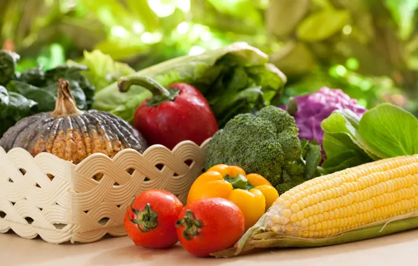 Photo, Vegetables, Pepper, Tomatoes, Food, Corn