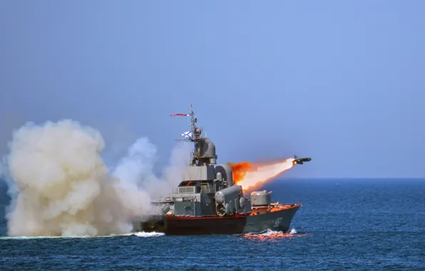 Ship, Lightning, Navy, rocket, shooting, the rocket
