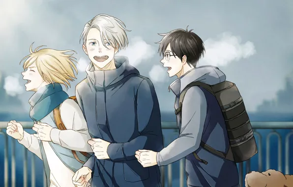 Bridge, run, Yuri on the ice, Viktor Nikiforov, Yuri Plesetskiy, Yuri Katsuki, Yuri On Ice