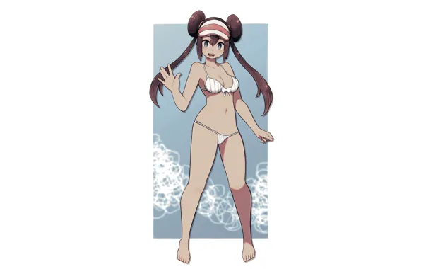 Girl, sexy, cleavage, long hair, brown hair, boobs, anime, beautiful